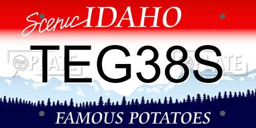 TEG38S Idaho License Plate