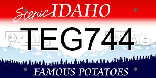 TEG744 Idaho License Plate