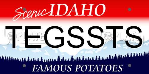 TEGSSTS Idaho License Plate