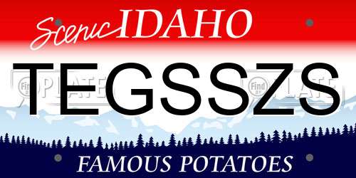 TEGSSZS Idaho License Plate