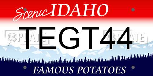 TEGT44 Idaho License Plate