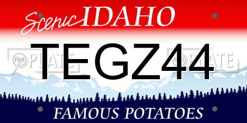 TEGZ44 Idaho License Plate