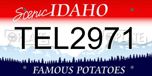 TEL2971 Idaho License Plate