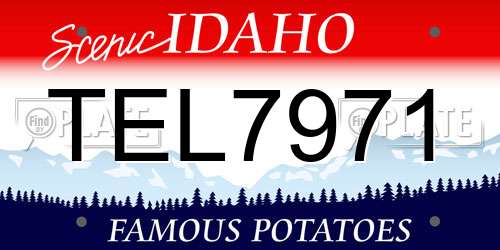 TEL7971 Idaho License Plate