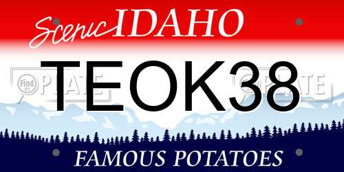 TEOK38 Idaho License Plate