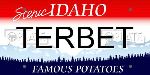 TERBET Idaho License Plate
