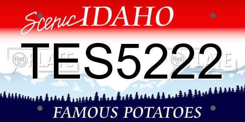 TES5222 Idaho License Plate