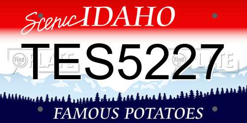 TES5227 Idaho License Plate