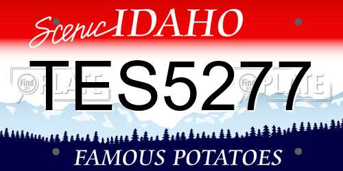 TES5277 Idaho License Plate