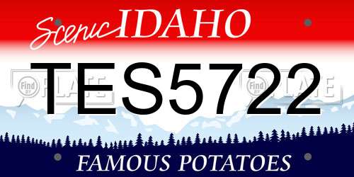 TES5722 Idaho License Plate