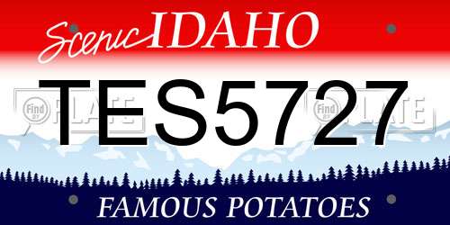 TES5727 Idaho License Plate