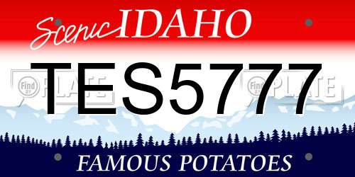 TES5777 Idaho License Plate