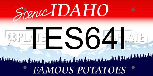 TES64I Idaho License Plate