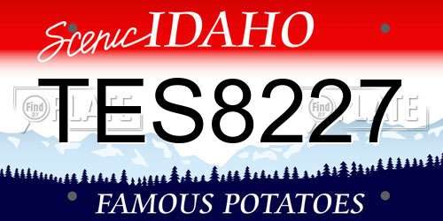 TES8227 Idaho License Plate