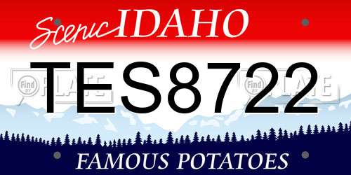 TES8722 Idaho License Plate