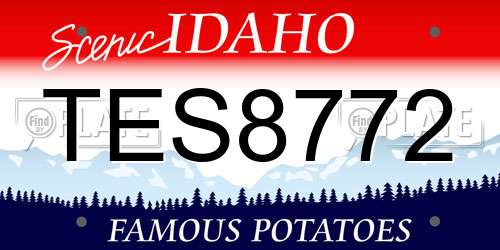 TES8772 Idaho License Plate