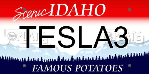 TESLA3 Idaho License Plate