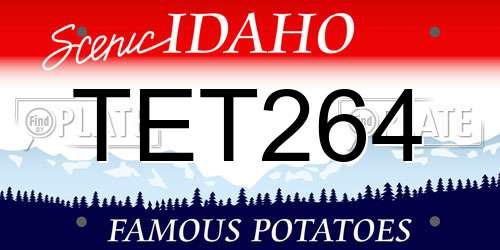 TET264 Idaho License Plate