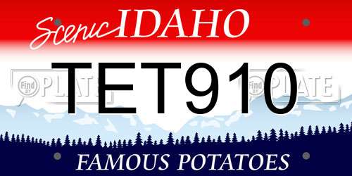 TET910 Idaho License Plate