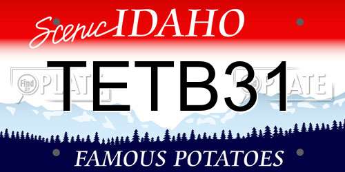 TETB31 Idaho License Plate