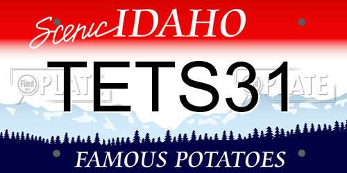 TETS31 Idaho License Plate