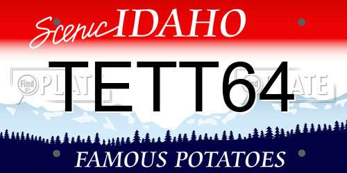 TETT64 Idaho License Plate
