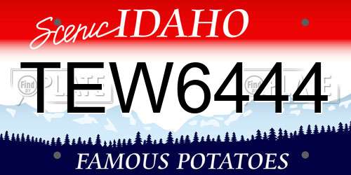 TEW6444 Idaho License Plate