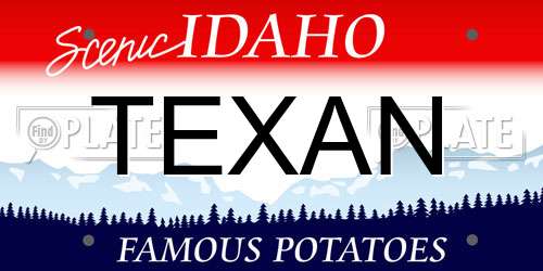 TEXAN Idaho License Plate