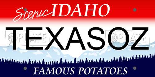 TEXASOZ Idaho License Plate