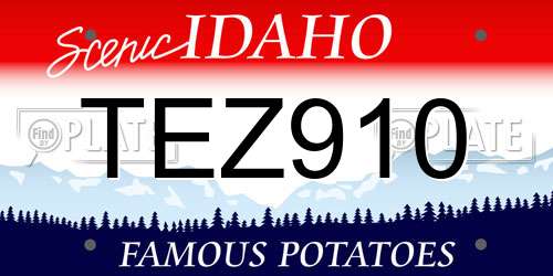 TEZ910 Idaho License Plate