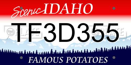 TF3D355 Idaho License Plate
