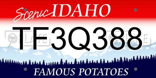 TF3Q388 Idaho License Plate