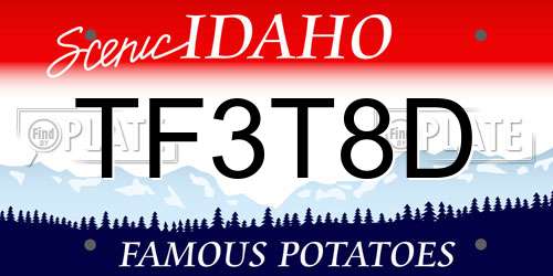 TF3T8D Idaho License Plate