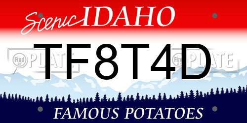 TF8T4D Idaho License Plate