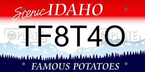 TF8T4O Idaho License Plate