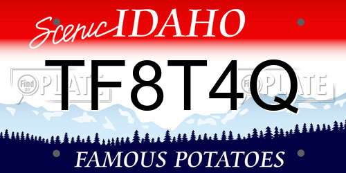 TF8T4Q Idaho License Plate