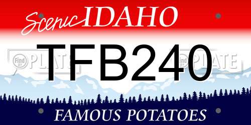 TFB240 Idaho License Plate