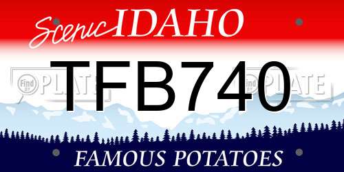 TFB740 Idaho License Plate