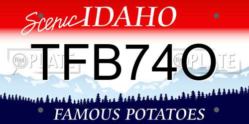 TFB74O Idaho License Plate