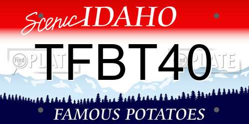 TFBT40 Idaho License Plate