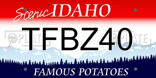 TFBZ40 Idaho License Plate