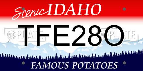 TFE28O Idaho License Plate