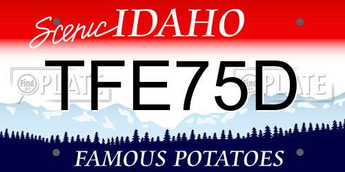 TFE75D Idaho License Plate