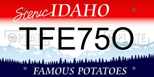 TFE75O Idaho License Plate