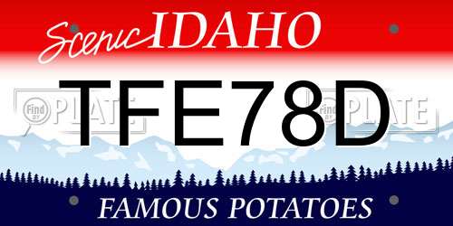 TFE78D Idaho License Plate