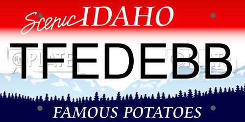 TFEDEBB Idaho License Plate
