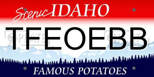 TFEOEBB Idaho License Plate
