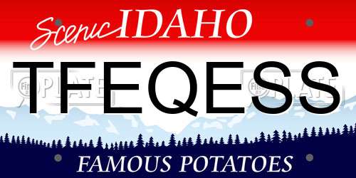 TFEQESS Idaho License Plate