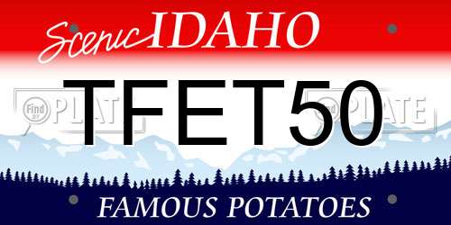 TFET50 Idaho License Plate
