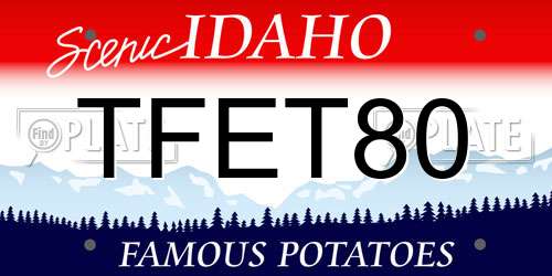 TFET80 Idaho License Plate